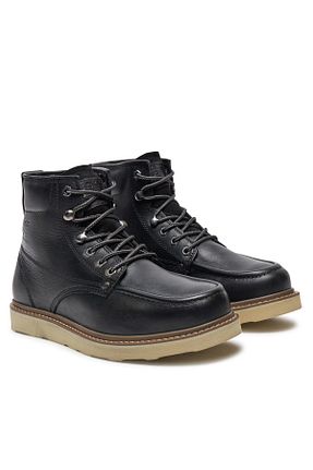 بوت / نیم بوت مشکی مردانه چرم خالص Jack & Jones - کد 871865420