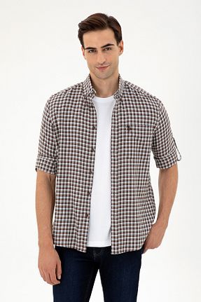پیراهن قهوه ای مردانه رگولار U.S. Polo Assn. - کد 878911200