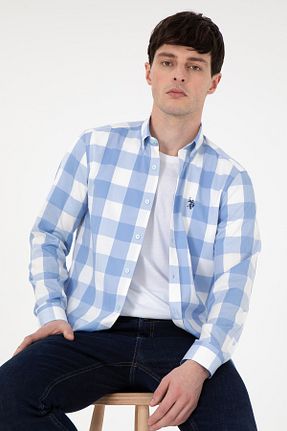 پیراهن آبی مردانه یقه دکمه دار U.S. Polo Assn. - کد 878906918