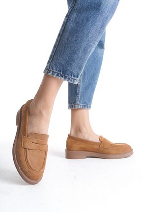 کفش لوفر قهوه ای زنانه چرم خالص GNS Shoes - کد 878953417
