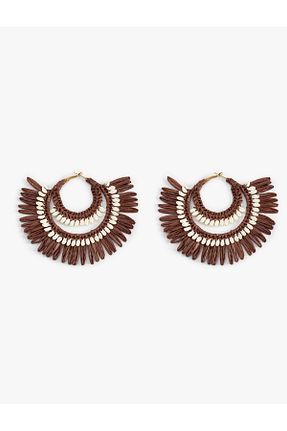 گوشواره جواهر قهوه ای حصیر Koton - کد 878937078