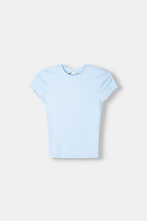 تیشرت سرمه ای زنانه رگولار Bershka - کد 883461096