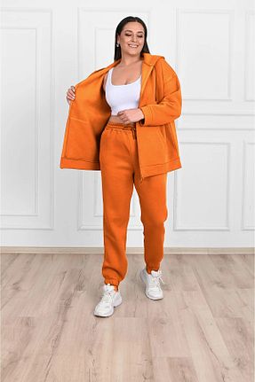 ست گرمکن سایز بزرگ نارنجی زنانه پنبه ای FEEL STYLE - کد 878956112
