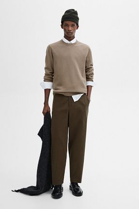 پلیور طوسی مردانه ساده Massimo Dutti - کد 878966119