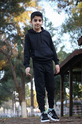 ست گرمکن مشکی بچه گانه پنبه ای han elegant - کد 467282698