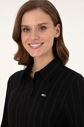 پیراهن مشکی زنانه یقه پیراهنی U.S. Polo Assn. - کد 878971135