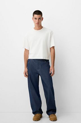 شلوار جین آبی مردانه رگولار Bershka - کد 878981618