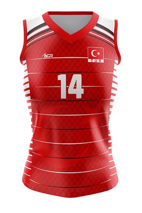لباس فرم ورزشی قرمز بچه گانه Voleybol ACR Giyim Tekstil Forma Baskı - کد 746199214