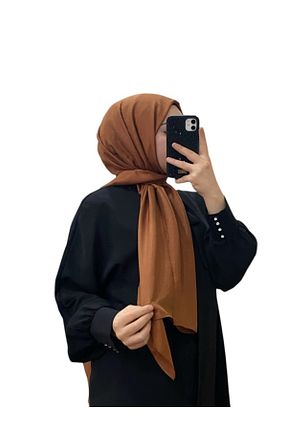 شال قهوه ای زنانه پنبه ای Harem - کد 878995278