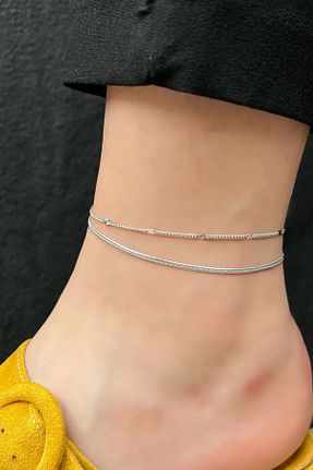 خلخال جواهر طوسی زنانه فلزی Saint Charmes - کد 879012385