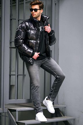 شلوار جین طوسی مردانه پاچه لوله تفنگی Madmext - کد 802954654