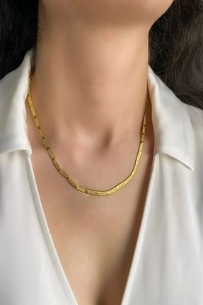 گردنبند استیل ( فولاد ) طلائی زنانه استیل (فولاد) DEMOKAN - کد 879017331