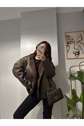 کاپشن قهوه ای زنانه اورسایز RaVe Collection - کد 879035693
