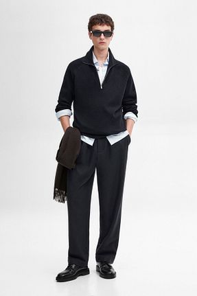 پلیور سرمه ای مردانه ساده Massimo Dutti - کد 874980872