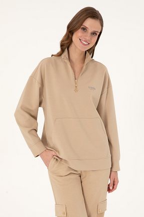 سوئیشرت بژ زنانه ساده U.S. Polo Assn. - کد 879042940