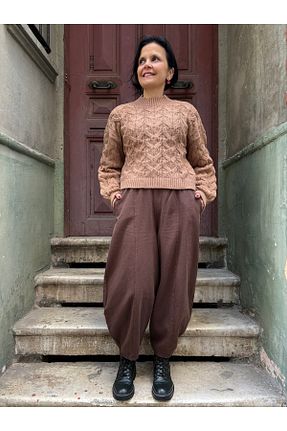 شلوار قهوه ای زنانه پنبه ای Bohoyasam - کد 879044714
