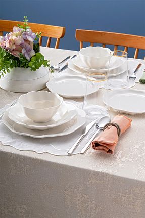 سرویس غذاخوری سفید 6 نفره Emsan - کد 879054321