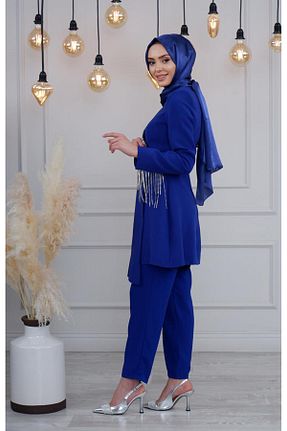 ست بالاتنه و پائین تنه حجاب سرمه ای زنانه رگولار Ribas Collection - کد 844142843