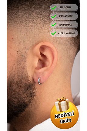 گوشواره استیل (فولاد) متالیک زنانه استیل ضد زنگ Piercing Market Steel & Silver - کد 770059814