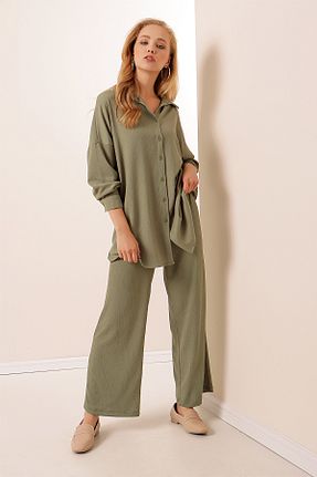 ست بالاتنه و پائین تنه سبز زنانه بافتنی Bigdart - کد 337886520