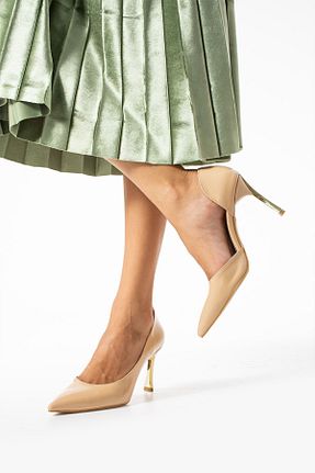 کفش استایلیتو بژ پاشنه نازک Güllü Shoes - کد 194893252