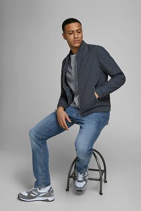 شلوار جین سرمه ای مردانه پاچه تنگ Jack & Jones - کد 48700075