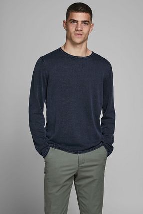 پلیور سرمه ای مردانه ساده Jack & Jones - کد 308895700
