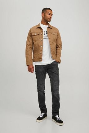 شلوار جین مشکی مردانه پاچه تنگ Jack & Jones - کد 746627457