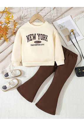 ست بالاتنه و پائین تنه قهوه ای بچه گانه بافت My Kids Wear - کد 879176534