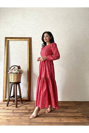 لباس حجاب قرمز زنانه کلوش KÜÇÜĞÜM BUTİK - کد 857818698