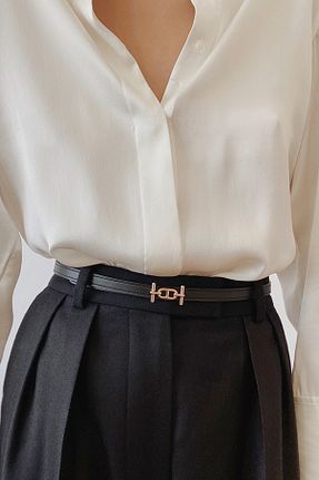 کمربند مشکی زنانه چرم مصنوعی H&E LUXURY DESIGN - کد 879017973