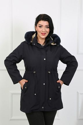 کاپشن سایز بزرگ سرمه ای زنانه سایز بزرگ By Alba Collection - کد 879193010