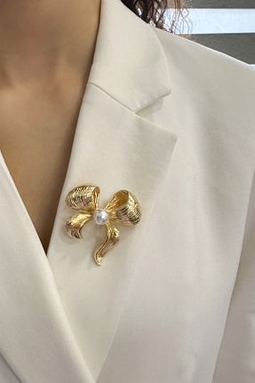 سنجاق سینه طلائی زنانه فلزی Modex - کد 833308900