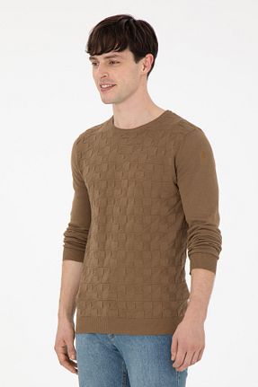پلیور خاکی مردانه ساده U.S. Polo Assn. - کد 879201769