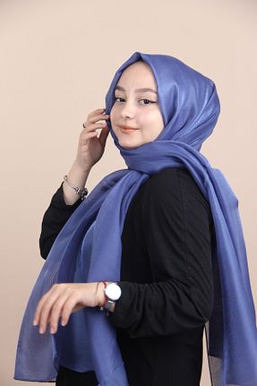 شال سرمه ای زنانه پنبه پلی استر Siyane - کد 730243612