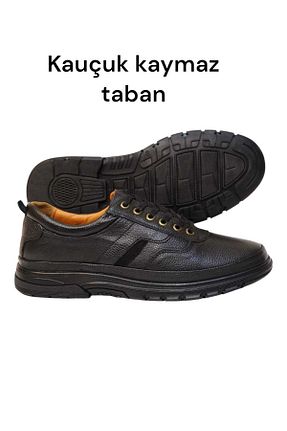 کفش کژوال مشکی مردانه چرم خالص HON