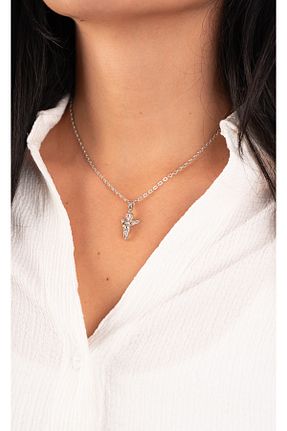 گردنبند جواهر زنانه روکش نقره Piercing Market Steel & Silver - کد 869943174