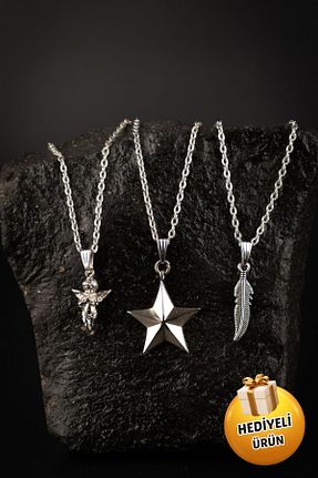 گردنبند جواهر زنانه روکش نقره Piercing Market Steel & Silver - کد 869943174