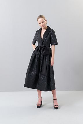 لباس مجلسی و فارغ التحصیلی مشکی زنانه ساتن Roman - کد 879233396