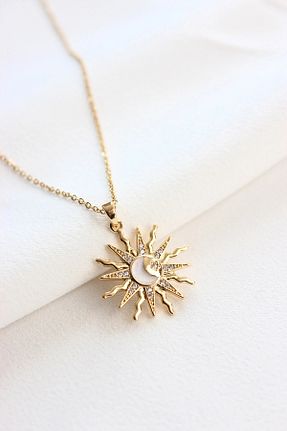 گردنبند استیل ( فولاد ) طلائی زنانه استیل ضد زنگ Dazzlecave - کد 879232063
