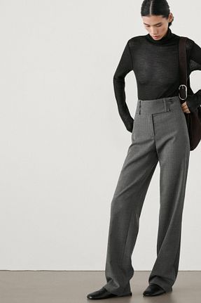 شلوار طوسی زنانه پلی استر Massimo Dutti - کد 879232184