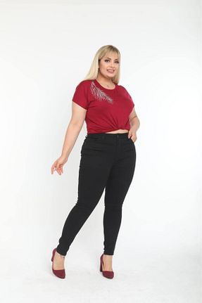 شلوار جین مشکی زنانه پاچه تنگ ASSO - کد 877859168