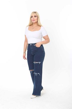 شلوار آبی زنانه پارچه ASSO - کد 877442632