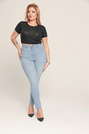 شلوار جین آبی زنانه پاچه تنگ XBELLA DENİM - کد 879242053