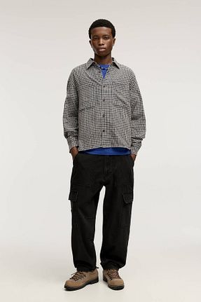 شلوار جین مشکی مردانه پاچه لوله تفنگی Pull & Bear - کد 879239840