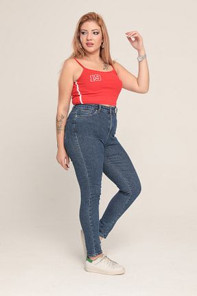شلوار جین آبی زنانه پاچه تنگ XBELLA DENİM - کد 879278633