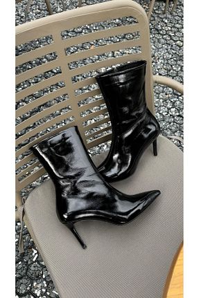 بوت / نیم بوت مشکی زنانه چرم خالص GLAZA - کد 879247143