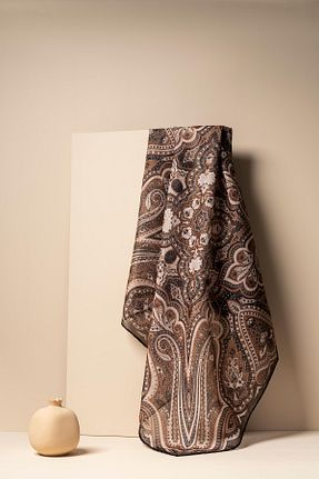روسری قهوه ای پلی استر JAWEL - کد 879290587