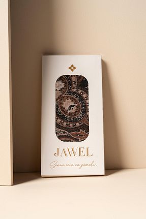 روسری قهوه ای پلی استر JAWEL - کد 879290587