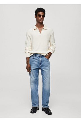 شلوار جین آبی مردانه رگولار MANGO Man - کد 820242900